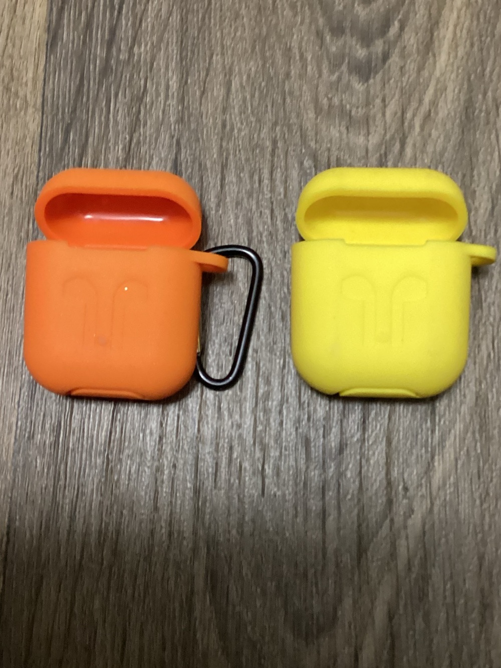 Silicone AirPods Case Pair in Neon Orange & Bright Yellow